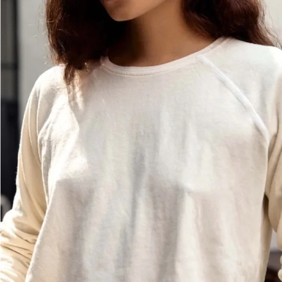 Imogene + Willie the long sleeve raglan in vintage white, s - Picture 8 of 12